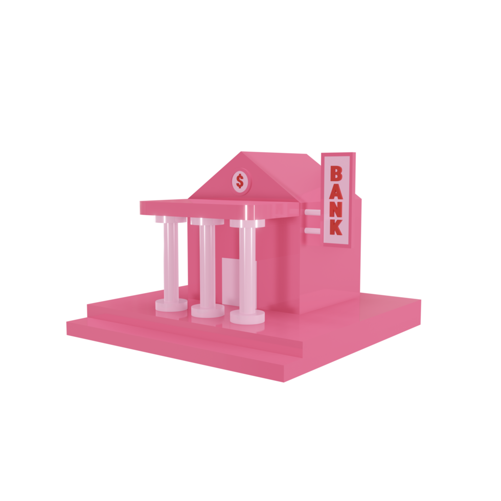 3d bank icoon met transparant achtergrond, perfect voor sjabloon ontwerp, ui of ux en meer. png