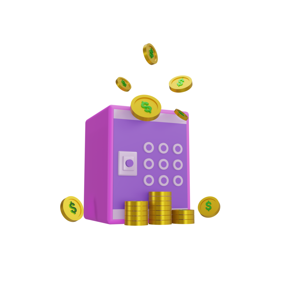 Ícone seguro de dinheiro 3d com fundo transparente, perfeito para design de modelo, interface do usuário ou ux e muito mais. png