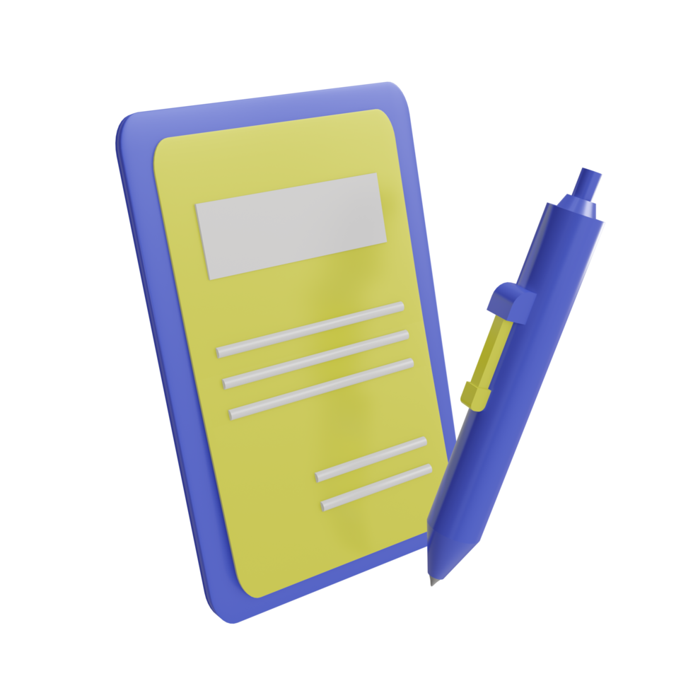 3D pen and document icon on a transparent background, perfect for template design, UI or UX and more. png