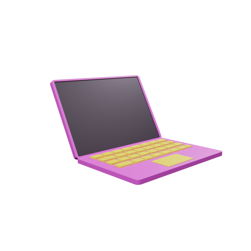 Ícone de laptop 3D com fundo transparente, perfeito para design de modelo, interface do usuário ou ux e muito mais. png