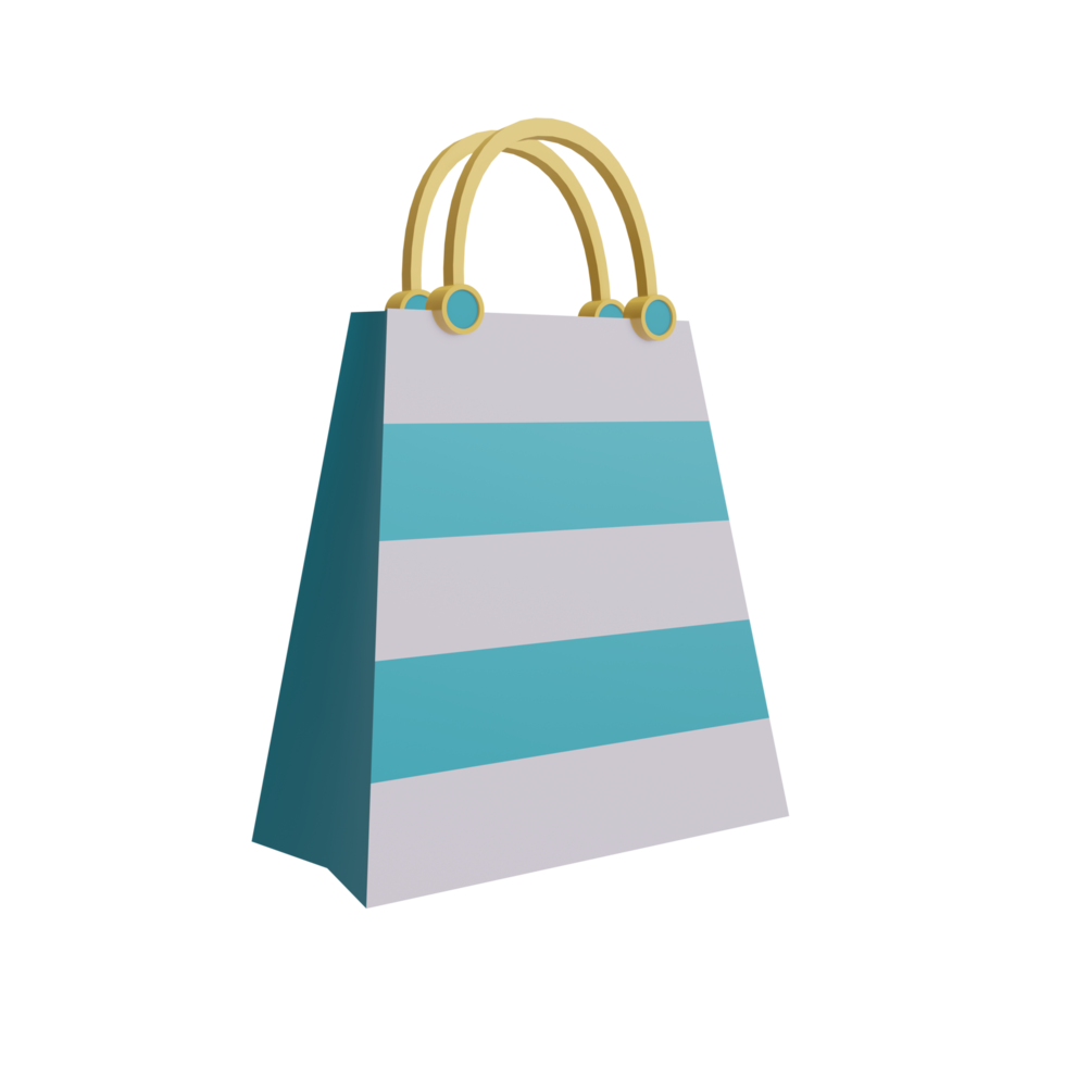 3D shopping bag icon with transparent background, perfect for template design, UI or UX and more. png