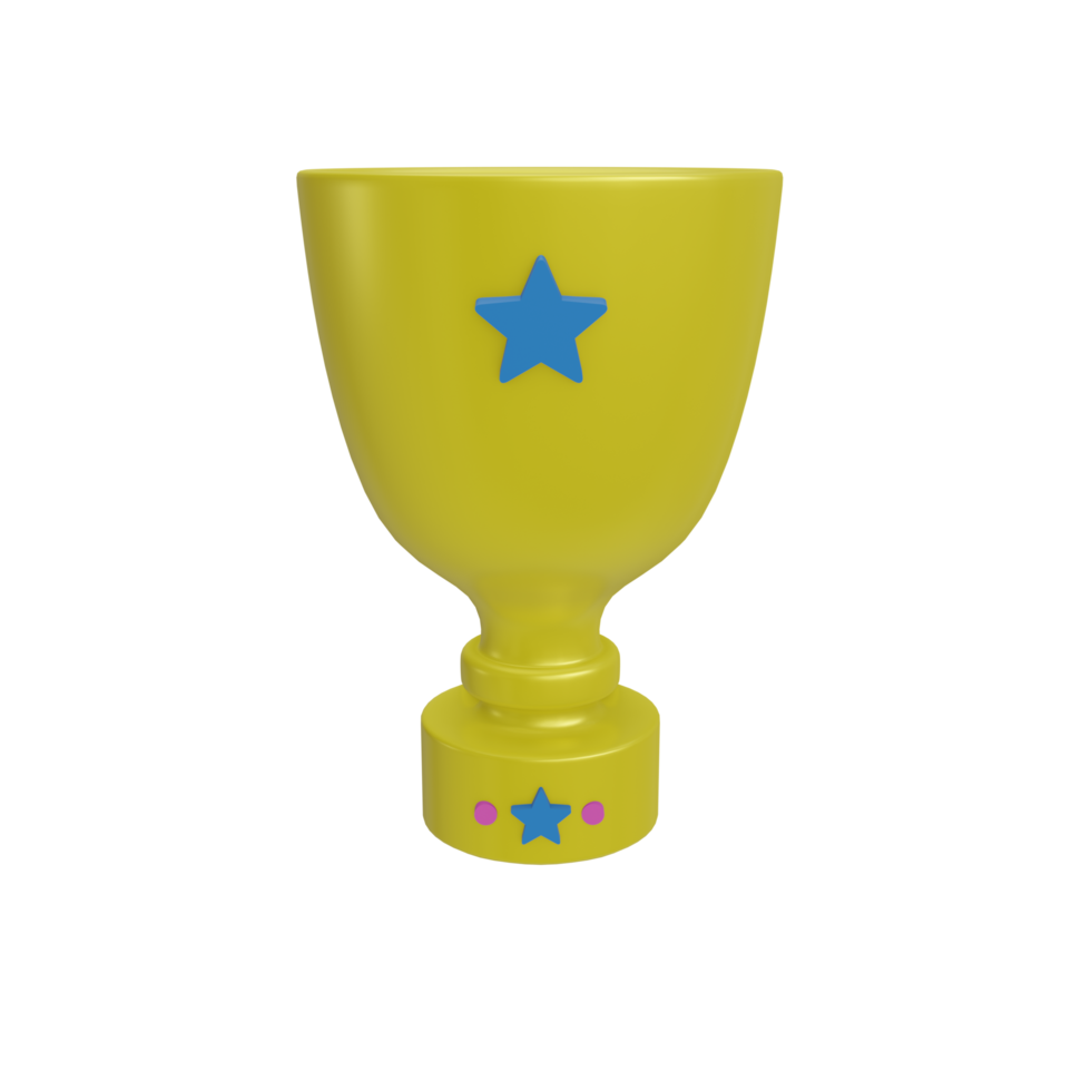 3D trophy icon with transparent background, perfect for template design, UI or UX and more. png
