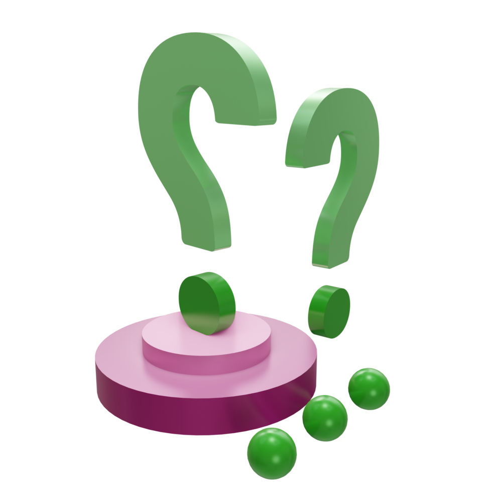3D Question icon with transparent background, perfect for template design, UI or UX and more. png