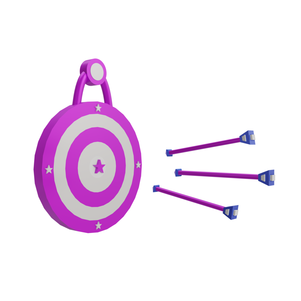3D target icon with transparent background, perfect for template design, UI or UX and more. png
