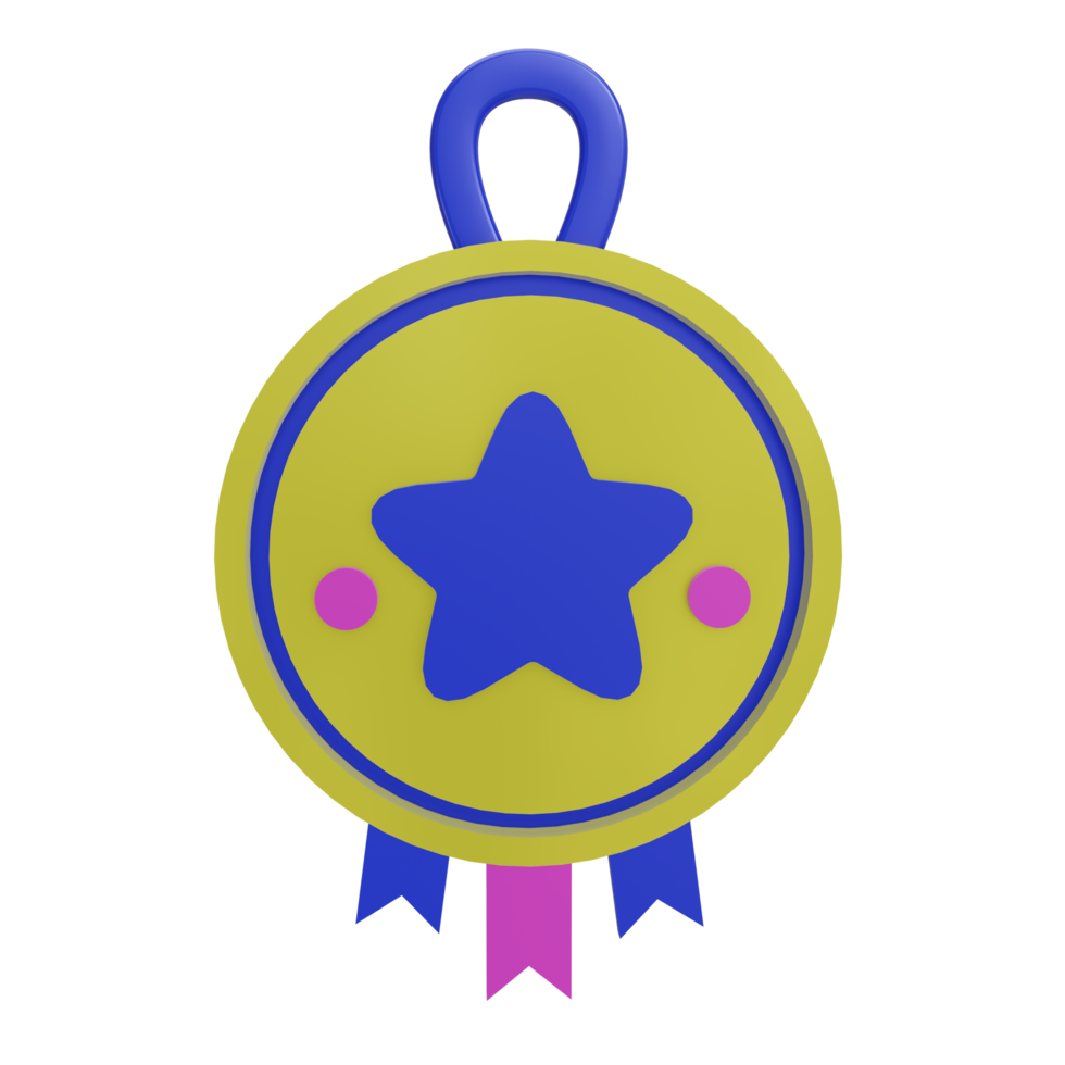 3D medal icon with transparent background, perfect for template design, UI or UX and more. png