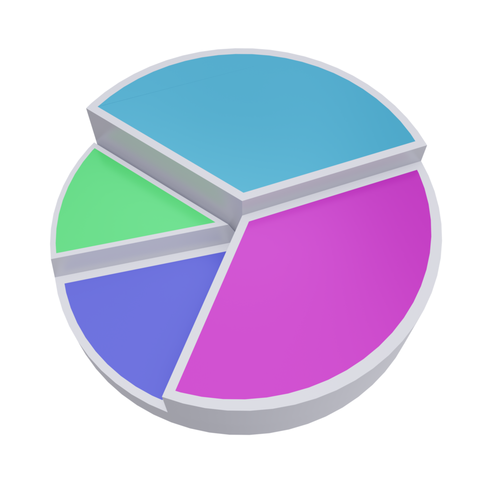 3D pie chart icon with transparent background, perfect for template design, UI or UX and more. png