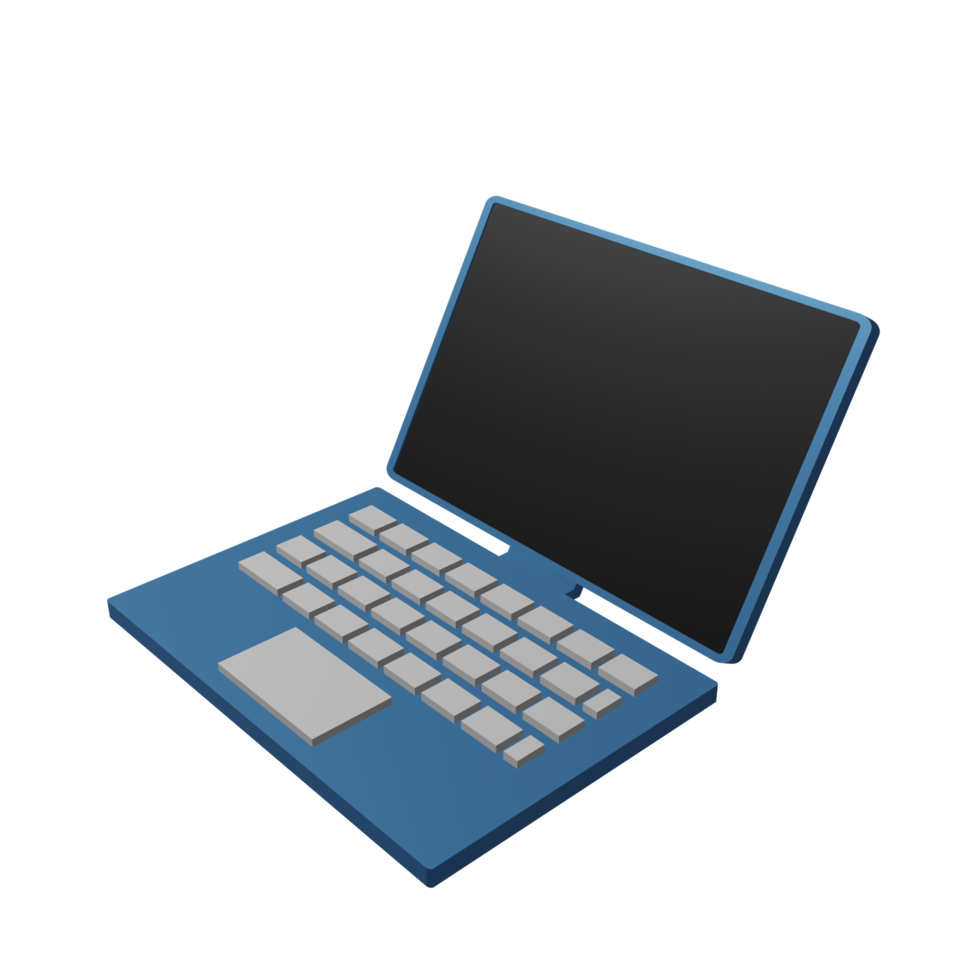 3D laptop icon with transparent background, perfect for template design, UI or UX and more. png