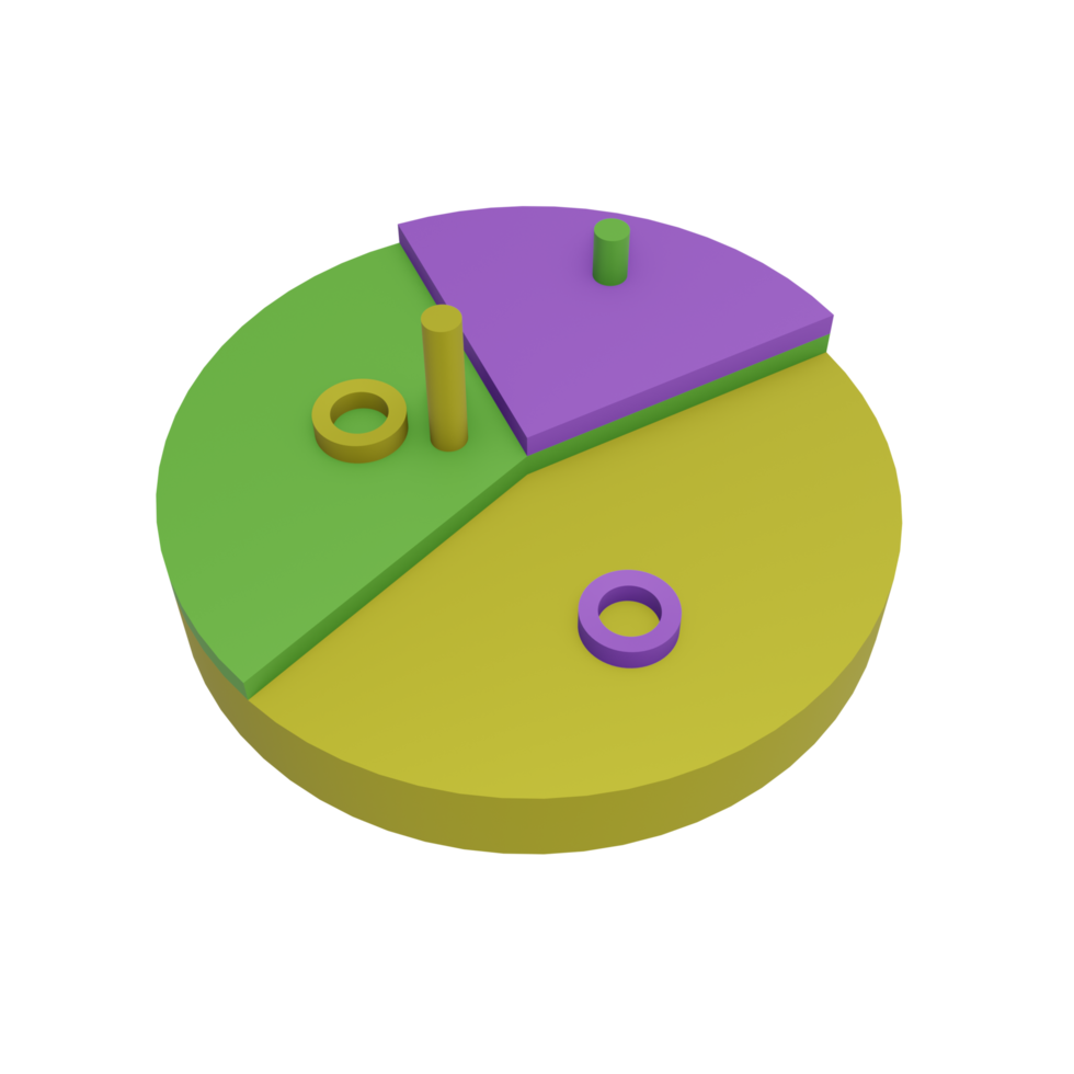 icono de gráfico circular 3d con fondo transparente, perfecto para el diseño de plantillas, ui o ux y más. png