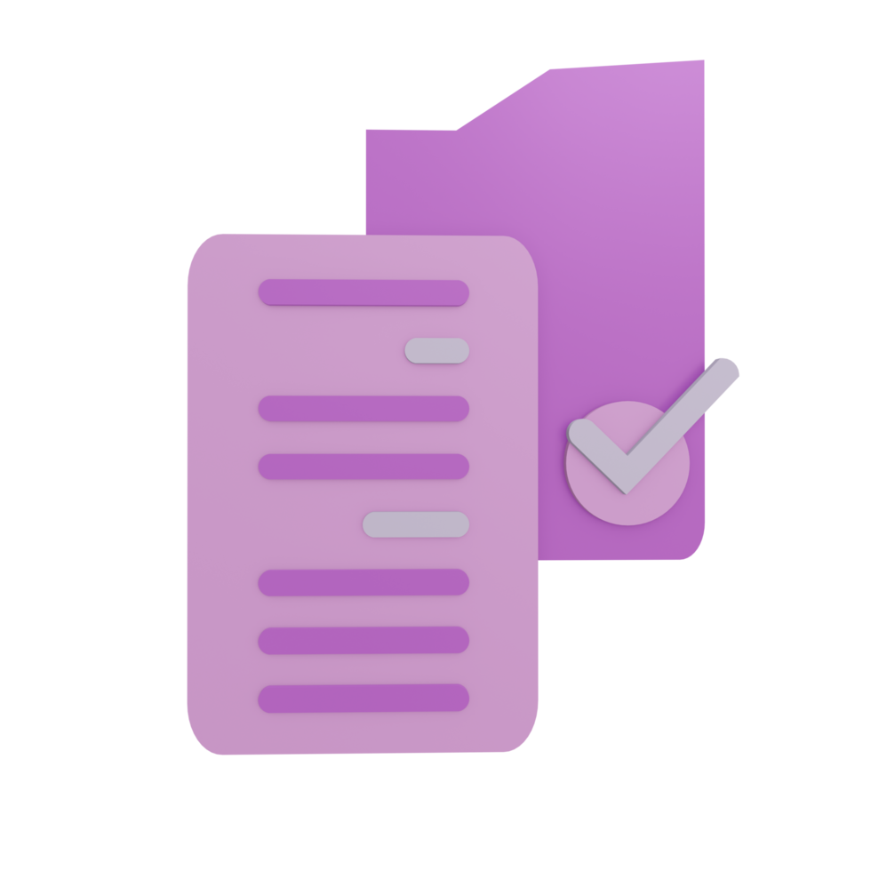 3D document icon with transparent background, perfect for template design, UI or UX and more. png