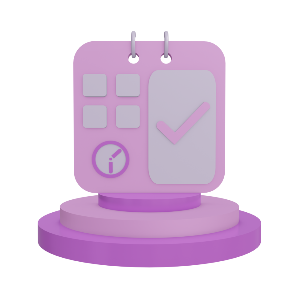 3D calendar icon with transparent background, perfect for template design, UI or UX and more. png