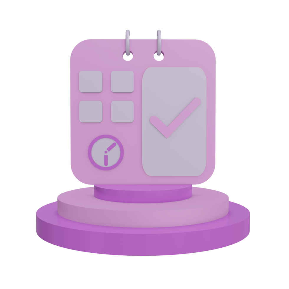 Icône de calendrier 3d avec fond transparent, parfait pour la conception de modèles, l'interface utilisateur ou l'ux et plus encore. png