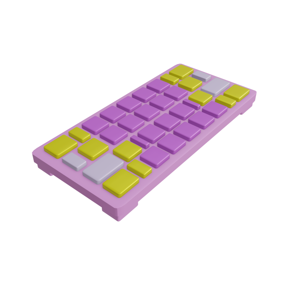 A 3D keyboard icon on a transparent background, perfect for template design, UI or UX and more. png