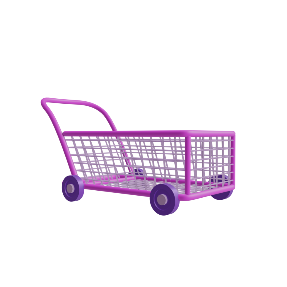 3D shopping cart icon with transparent background, perfect for template design, UI or UX and more. png