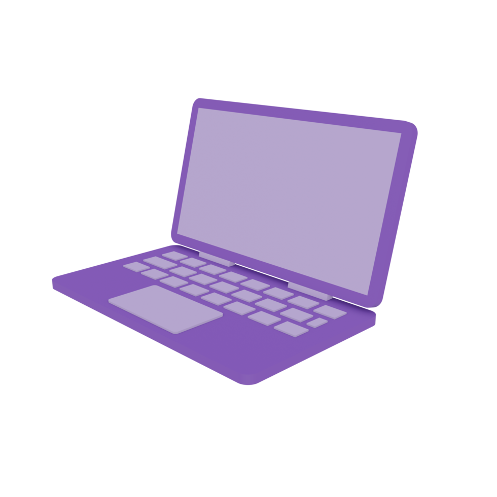 3D Laptop Icon with transparent background, perfect for template design, UI or UX and more. png