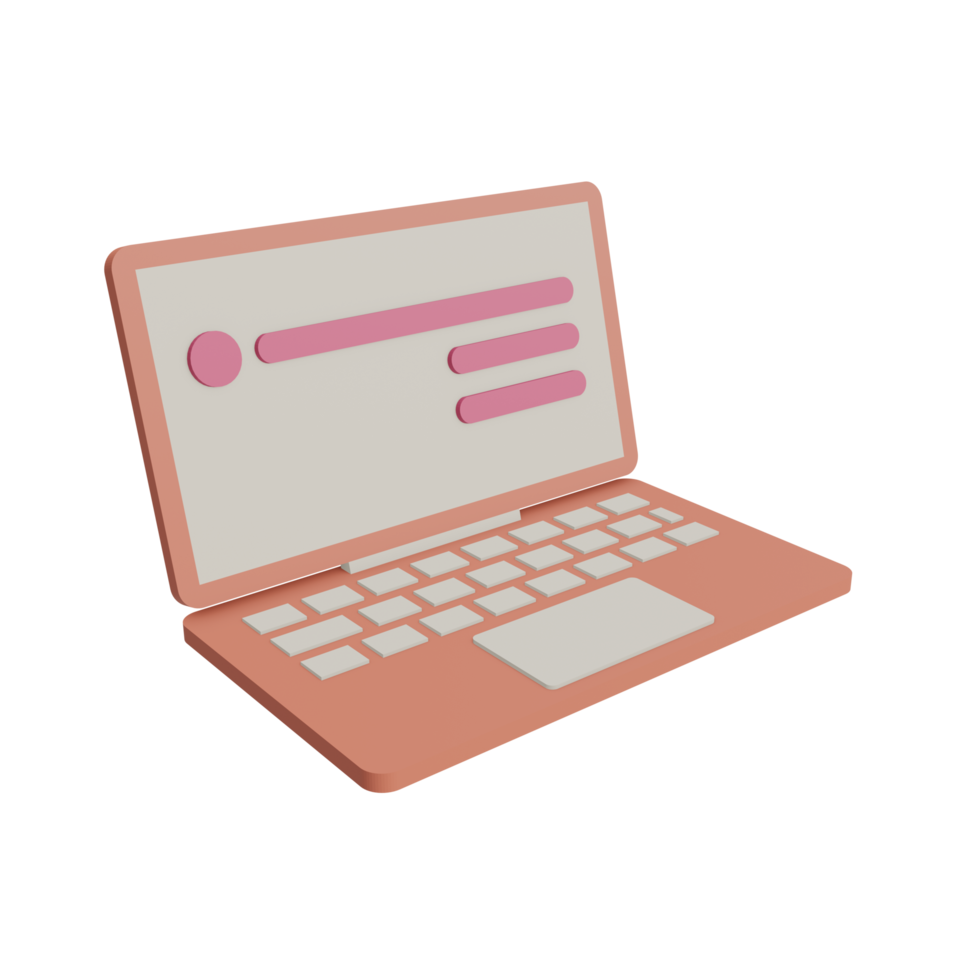 3D Laptop Icon with transparent background, perfect for template design, UI or UX and more. png