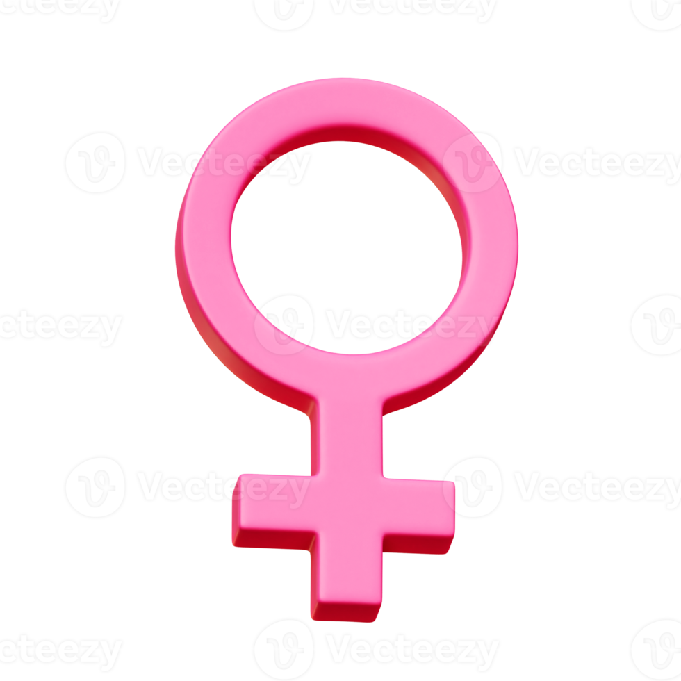 3d Female Gender Symbol Sign png