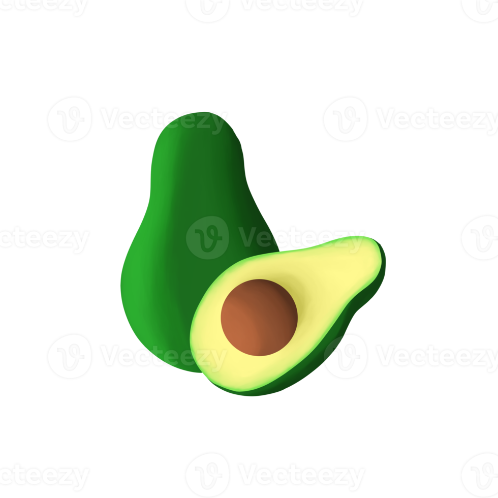 aguacate illustarion estilo acuarela png