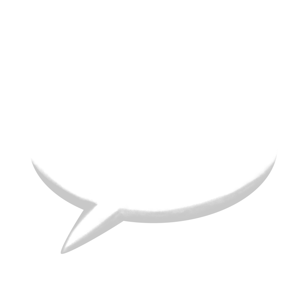 Rounded white bubble chat 3d element png