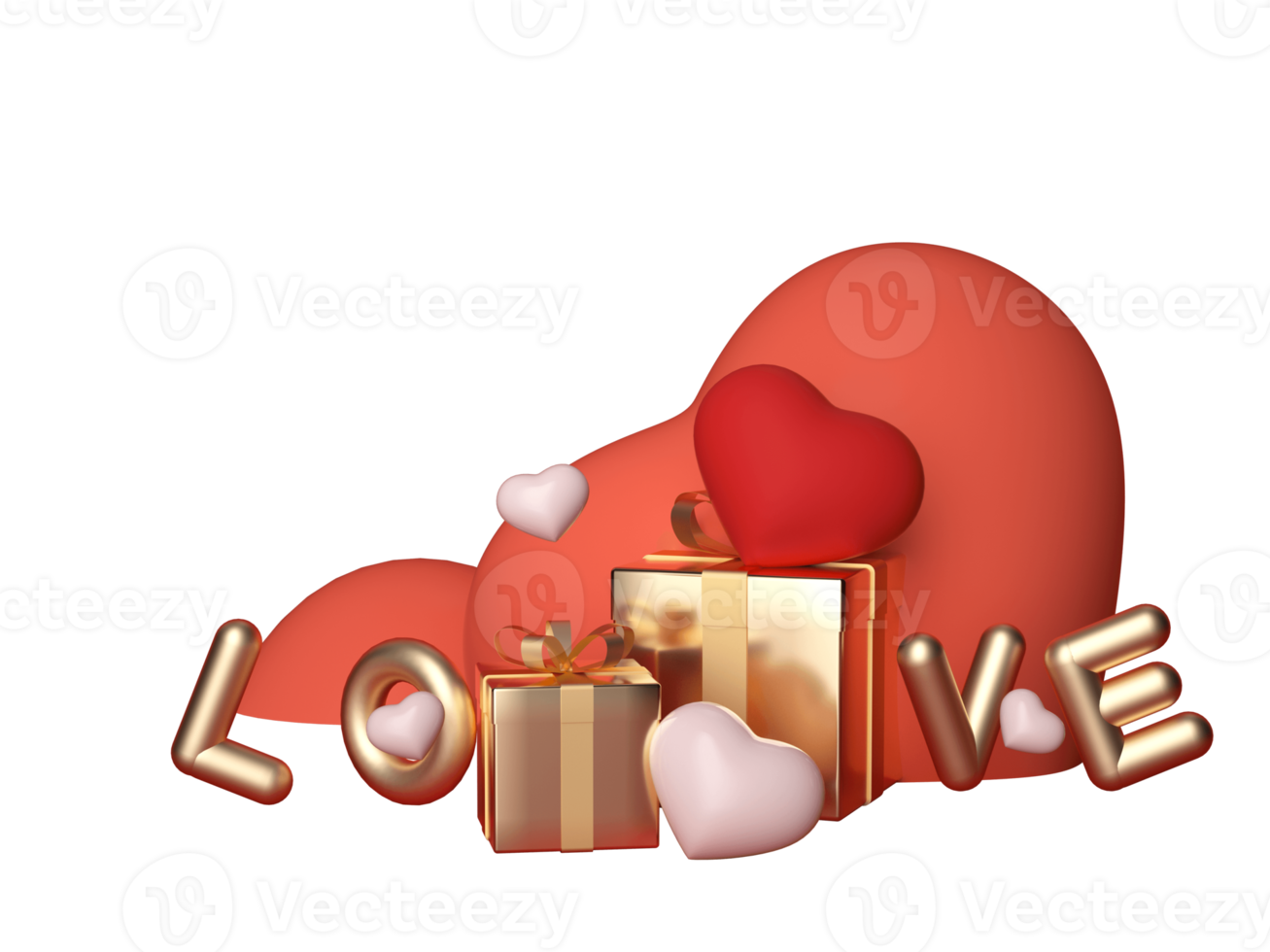 3D rendering Valentine's Day gift love element png