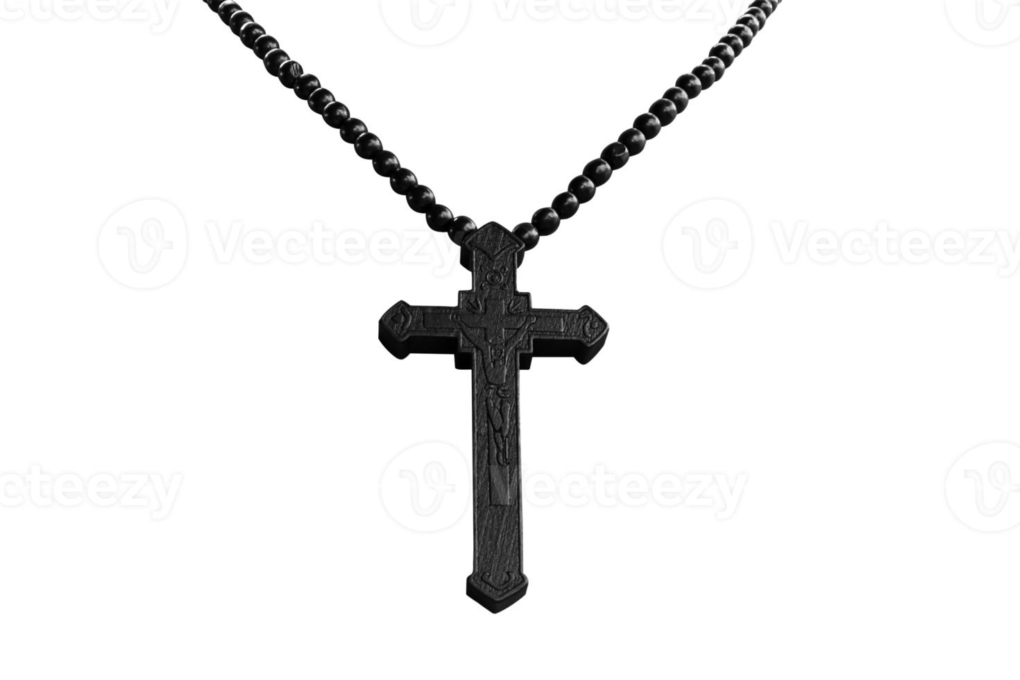 Necklace christian cross isolated on transparent background PNG file