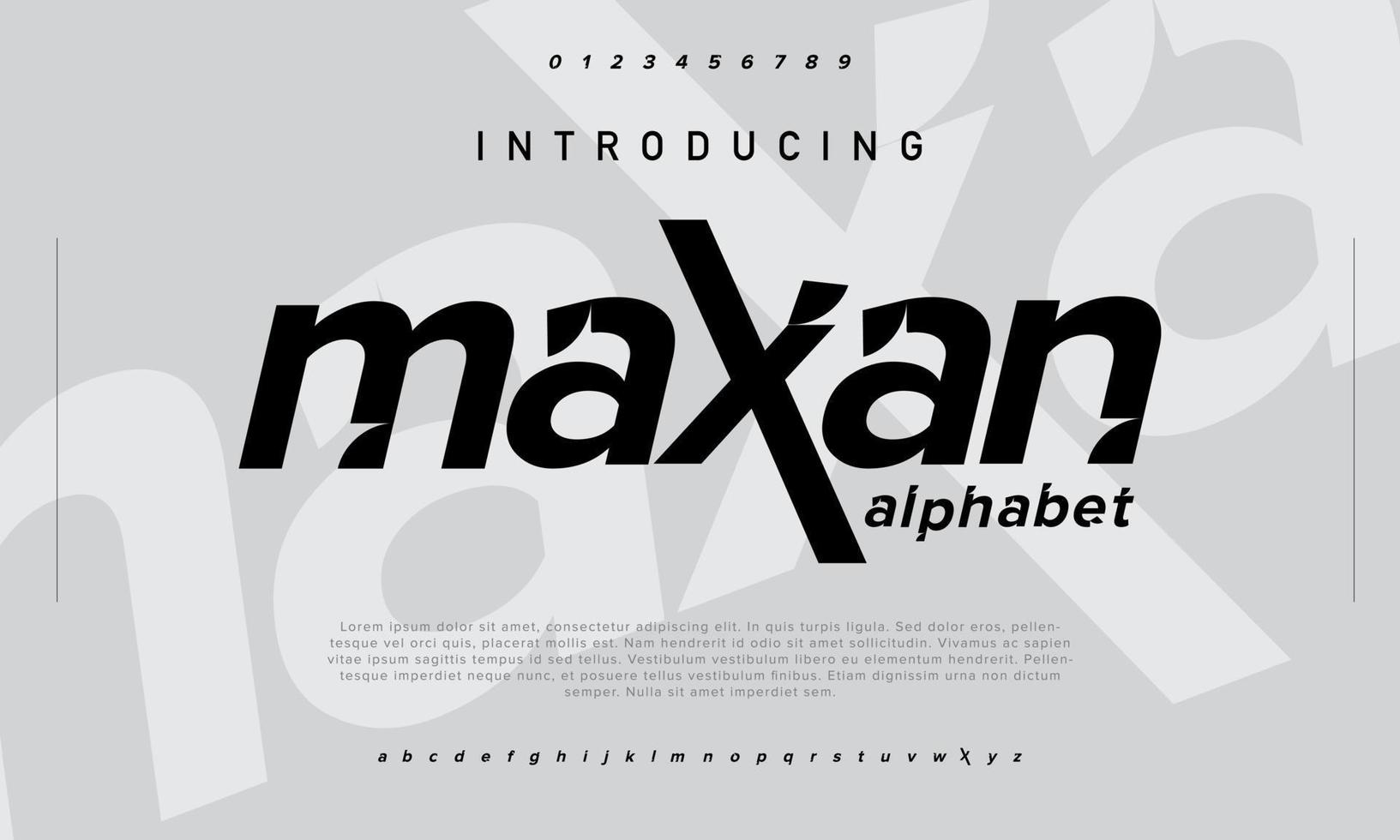 fuente del logotipo urbano maxan. deporte, digital, tipografía tecnológica. vector