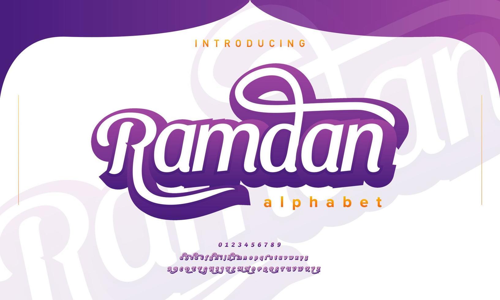 alfabeto islámico ramadán. tipografía musulmana elegante de lujo vector