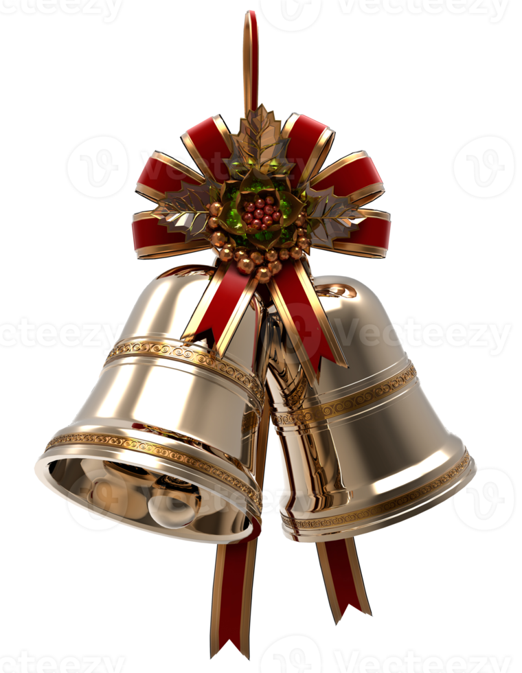 gold bell with ribbon png