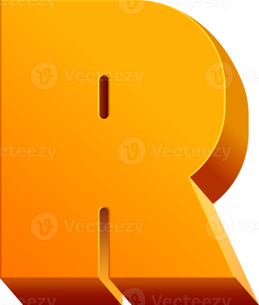 3D uppercase alphabet text png