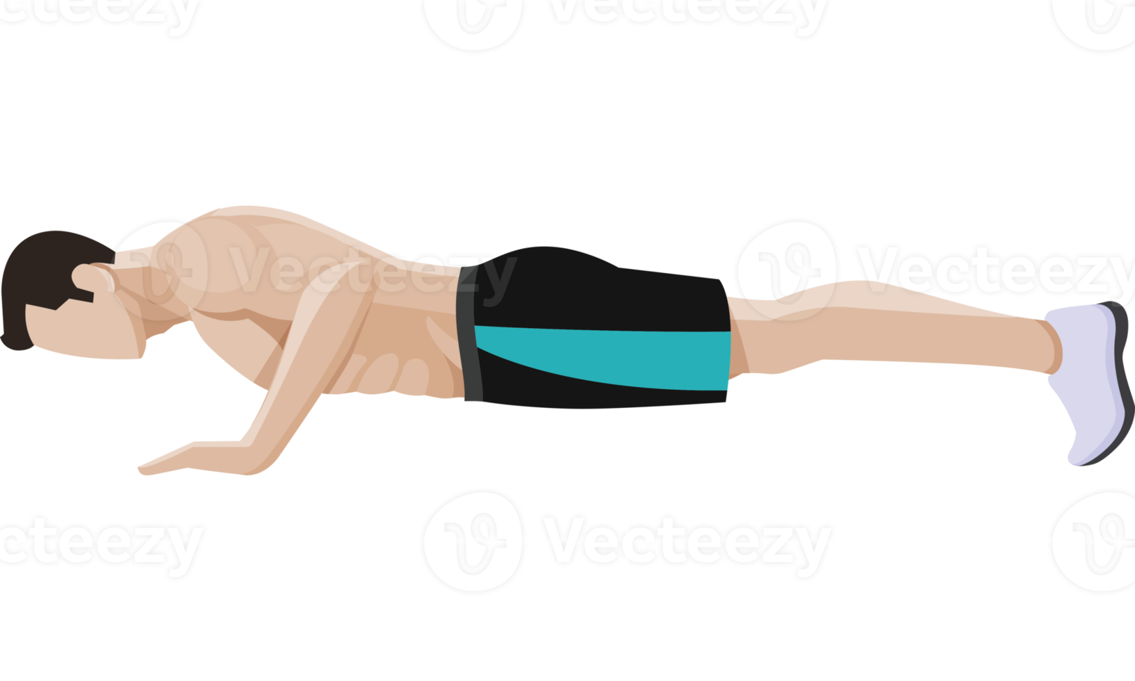 weight exercises people flat color png