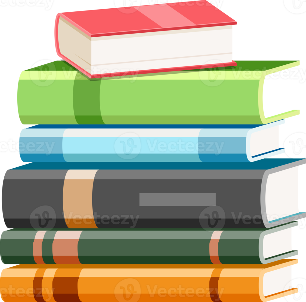 pila de libros color plano png