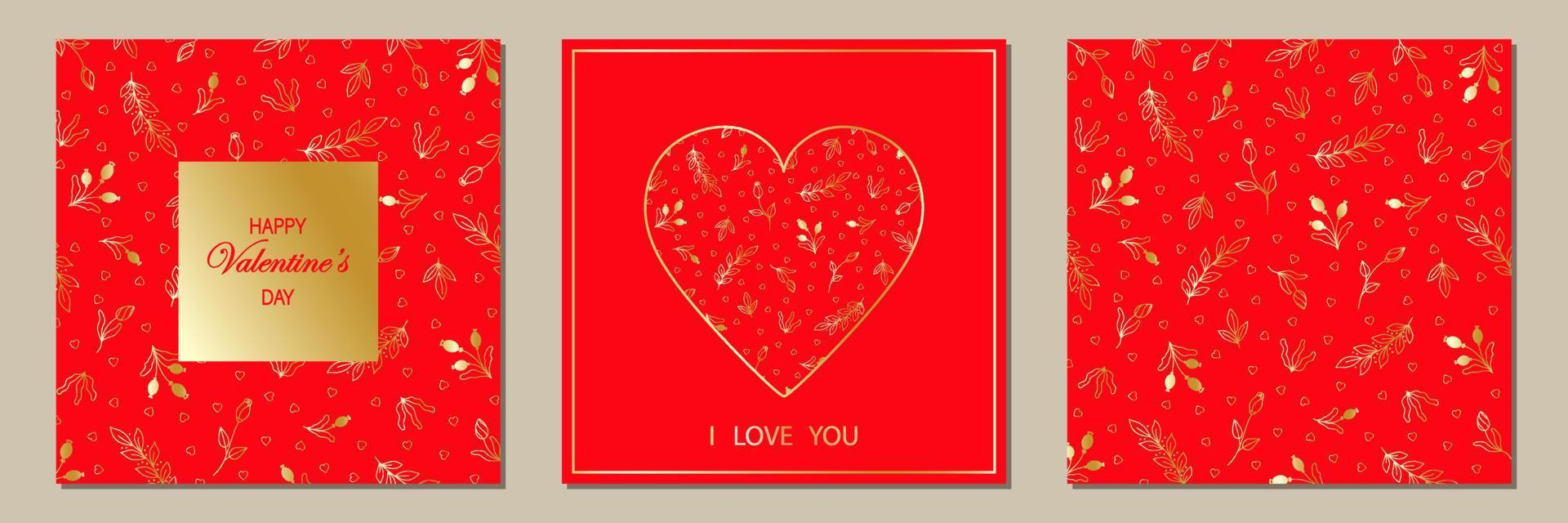 Happy Valentine's Day. Set of greeting cards. vector