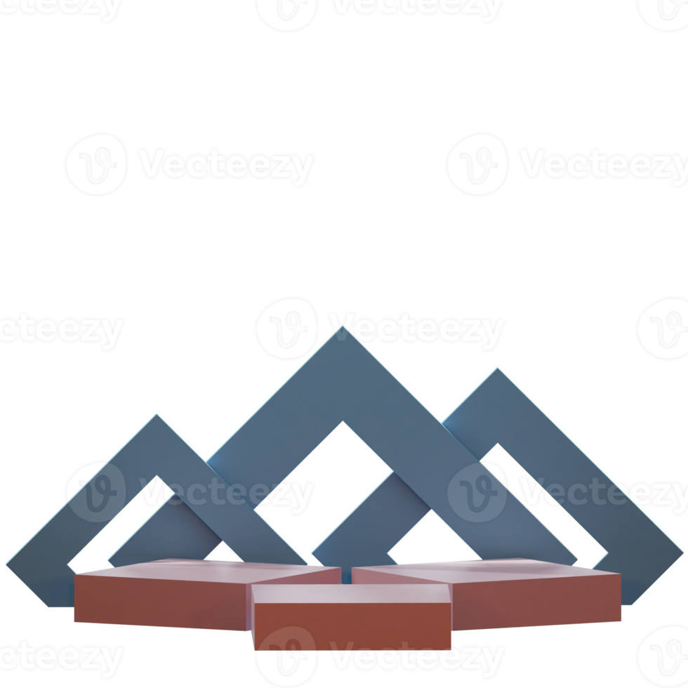 3d rendering three cube podium perfect for product display mockup png
