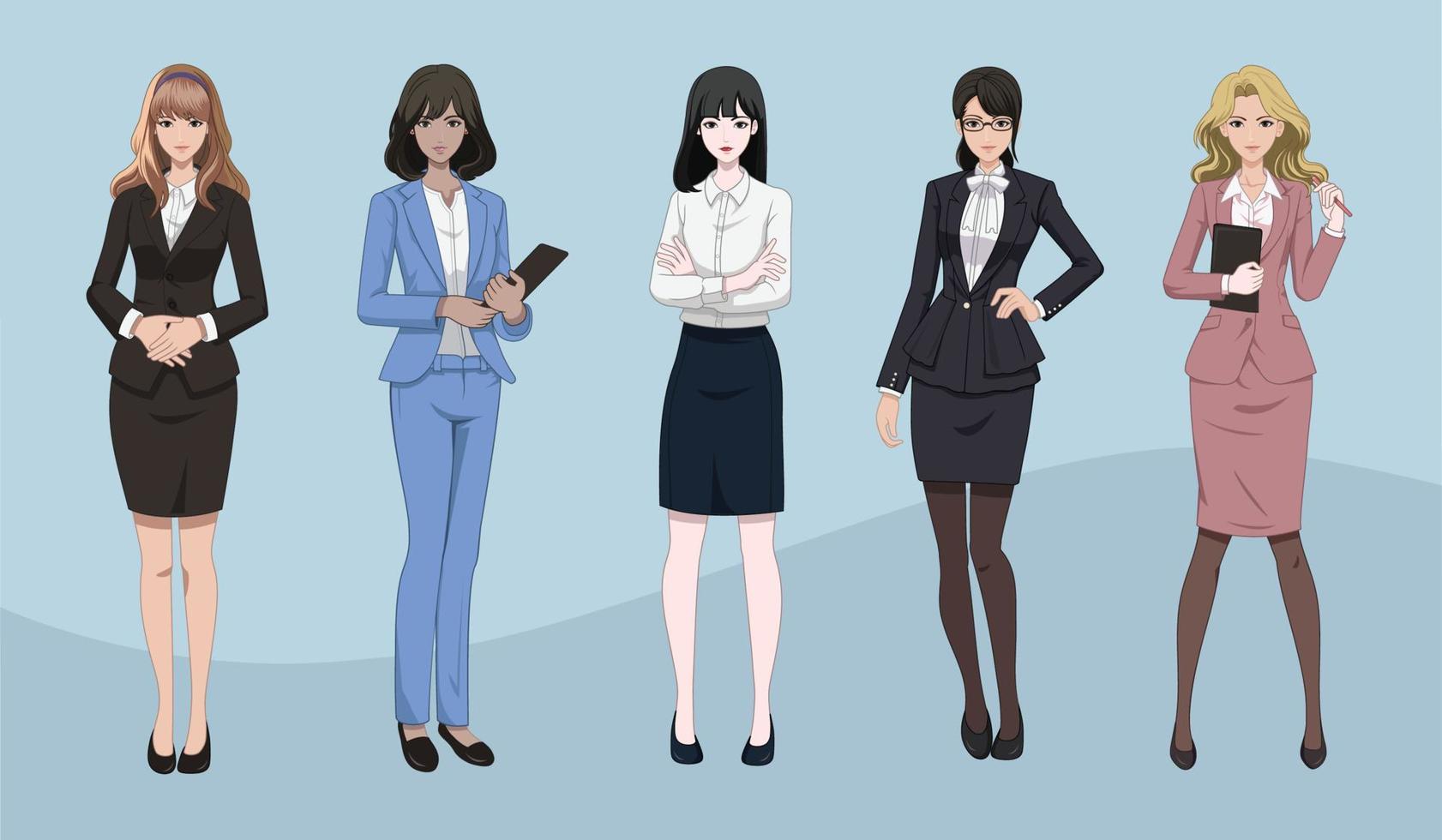 office woman character design vector