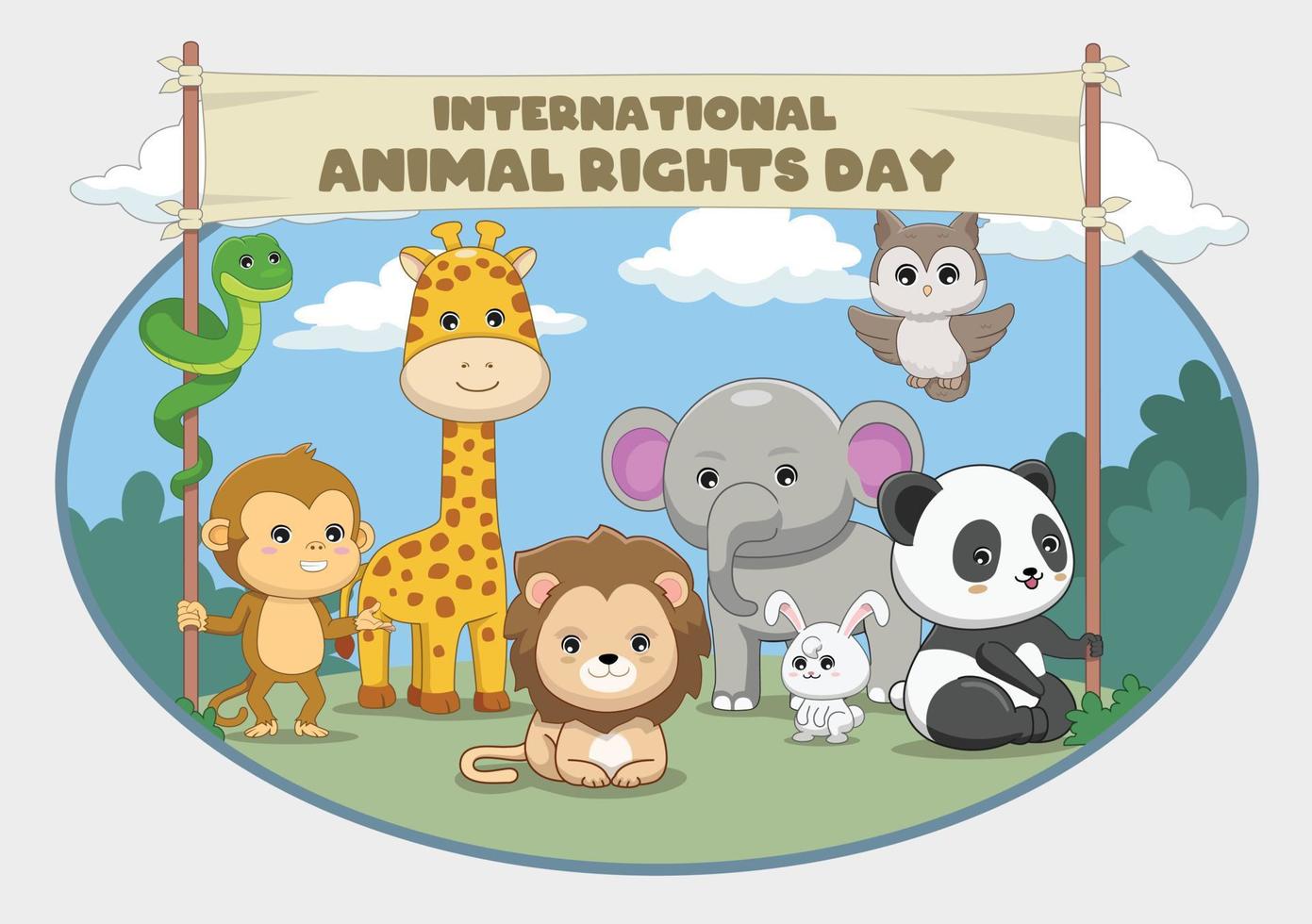 día internacional de los derechos de los animales vector