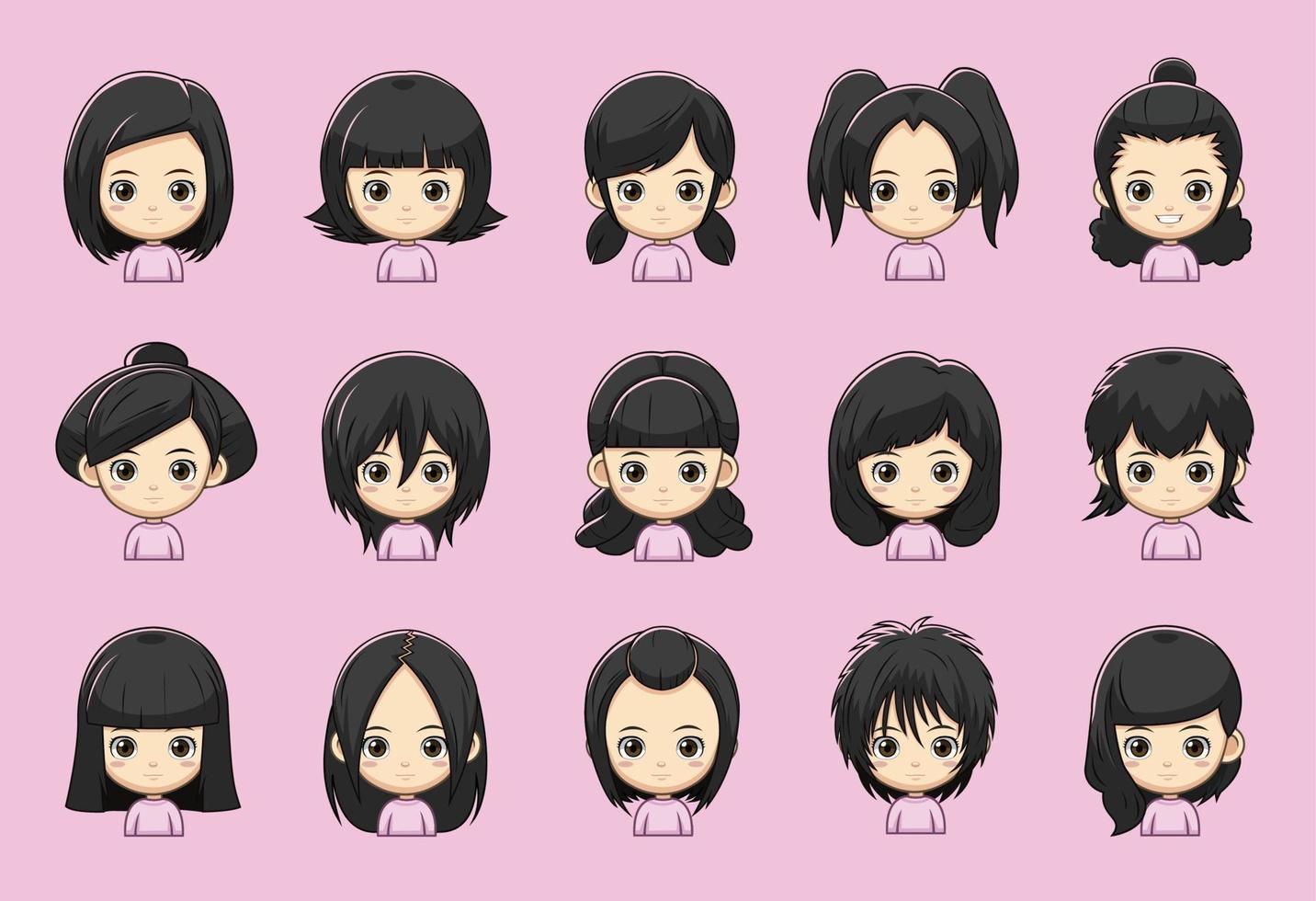 avatar hair style girl vector