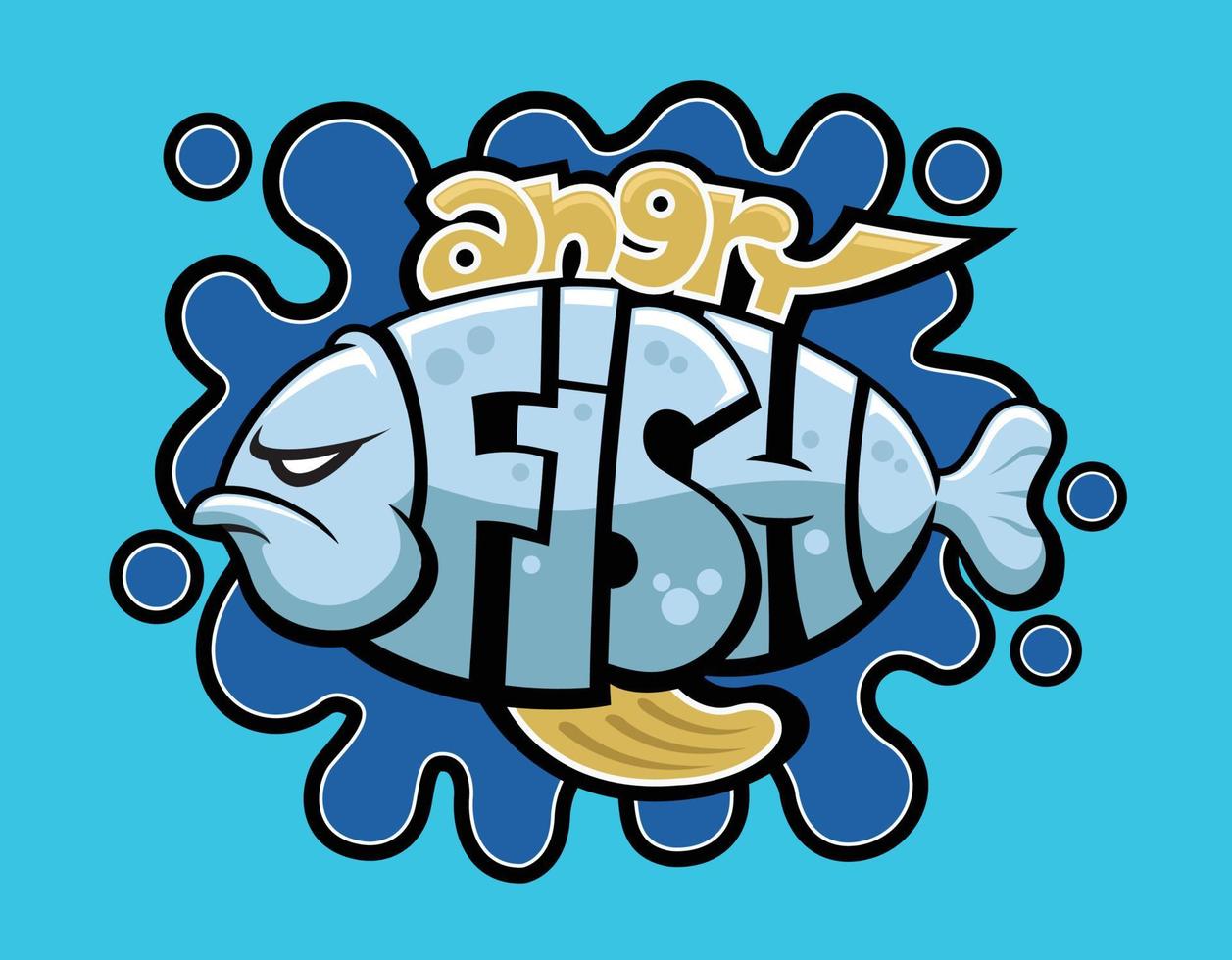 vector Illustration Angry fish