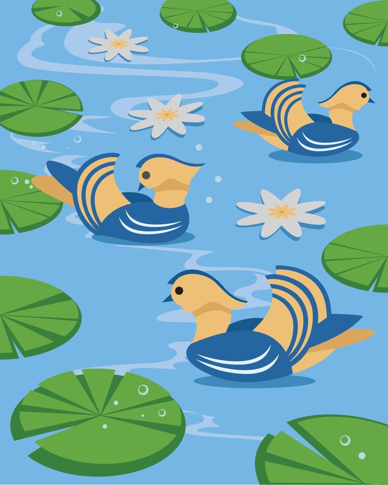 illustration duck flat vector set