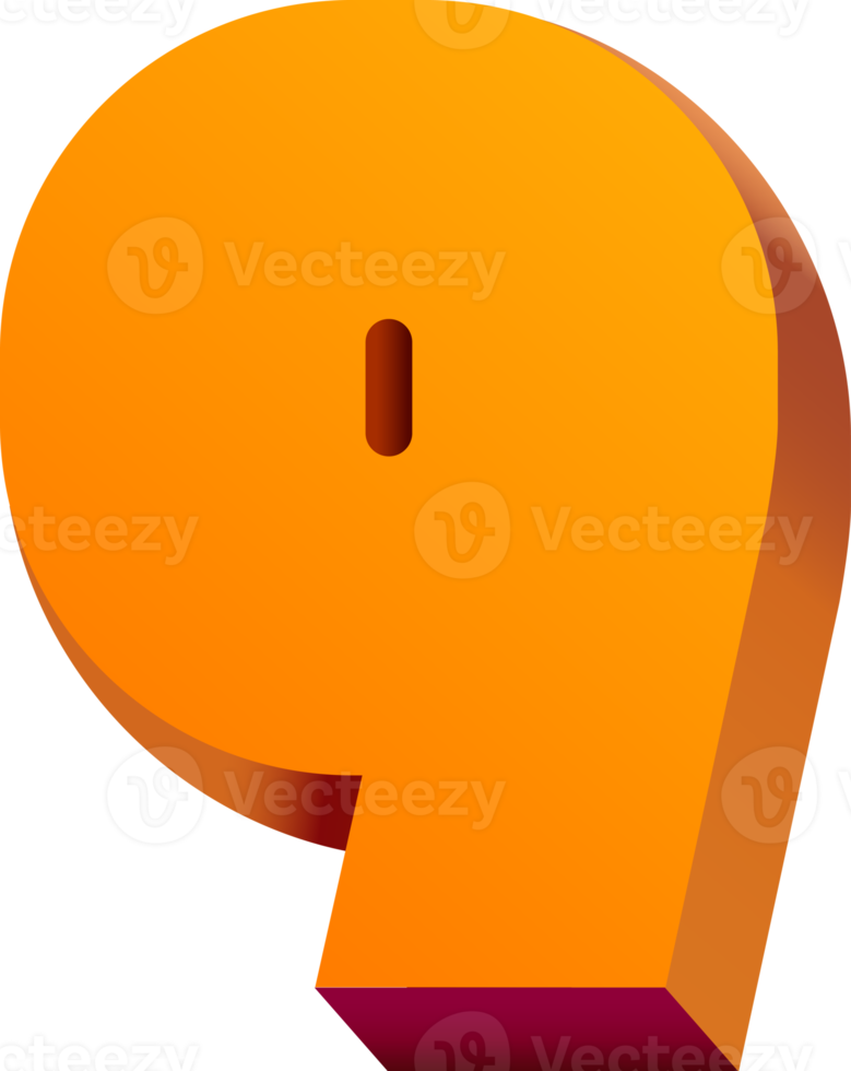 3D number alphabet text png