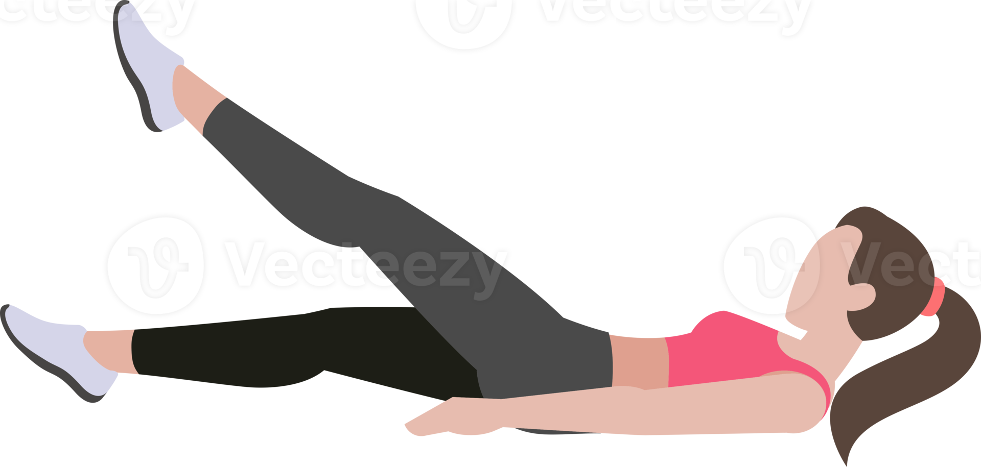 woman exercises flat color png