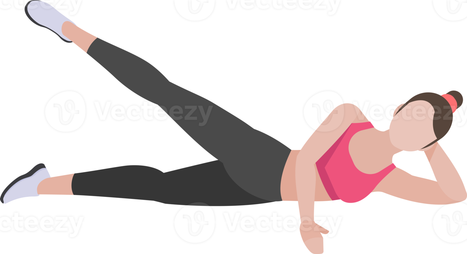 woman exercises flat color png
