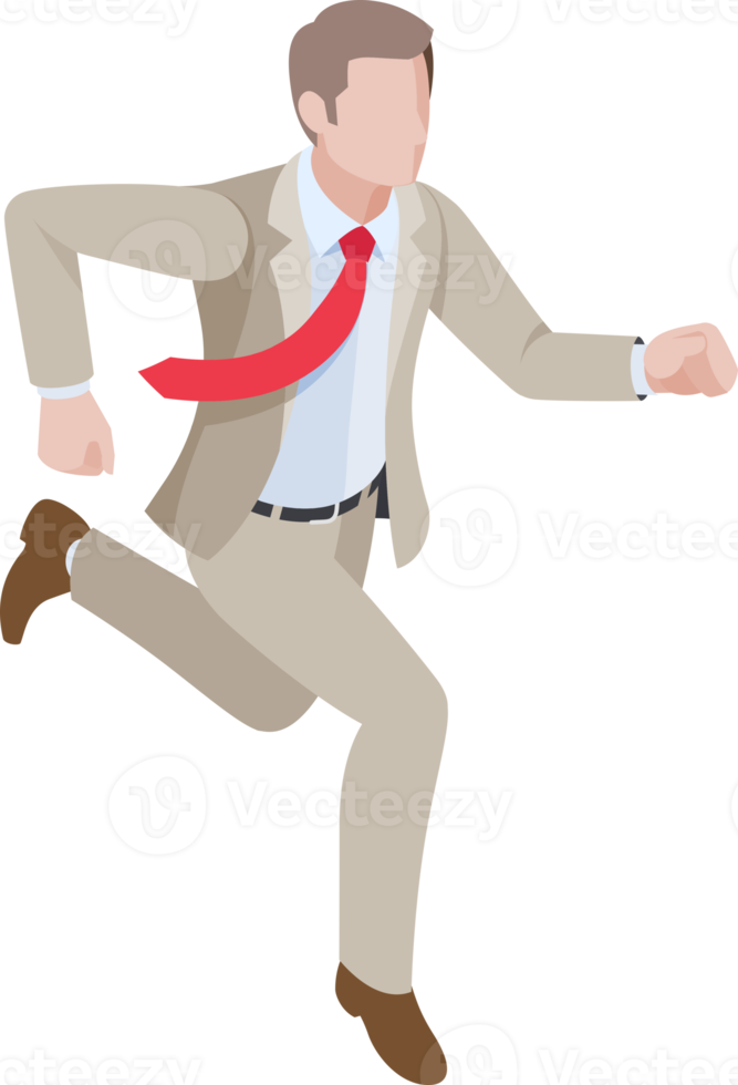 Businessman running flat color png