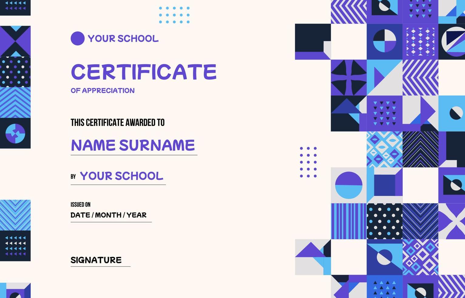 Creative Geometric Abstract Certificate Concept vector