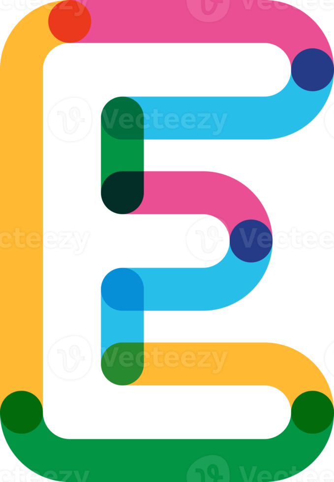 Alphabet line transparent color font style png