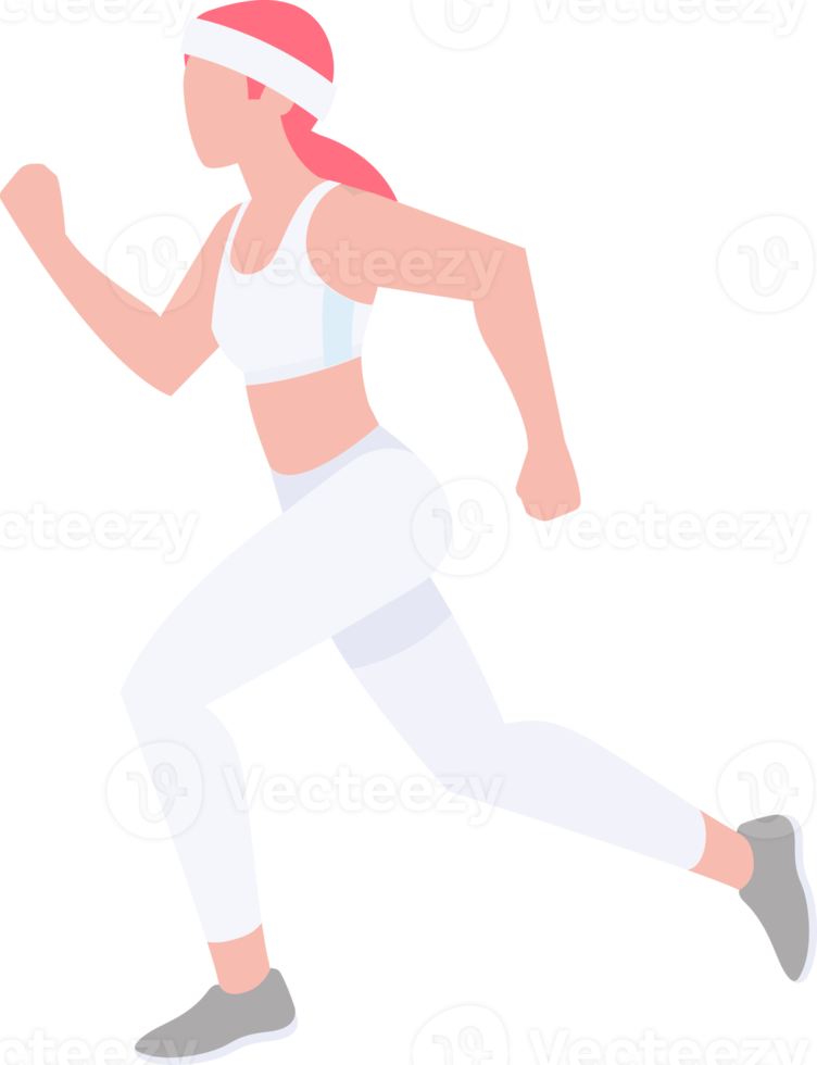 woman exercises flat color png