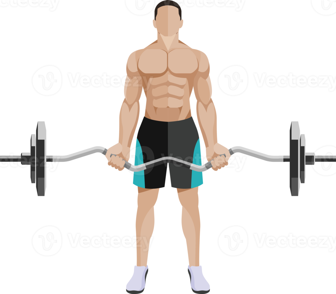 weight exercises people flat color png