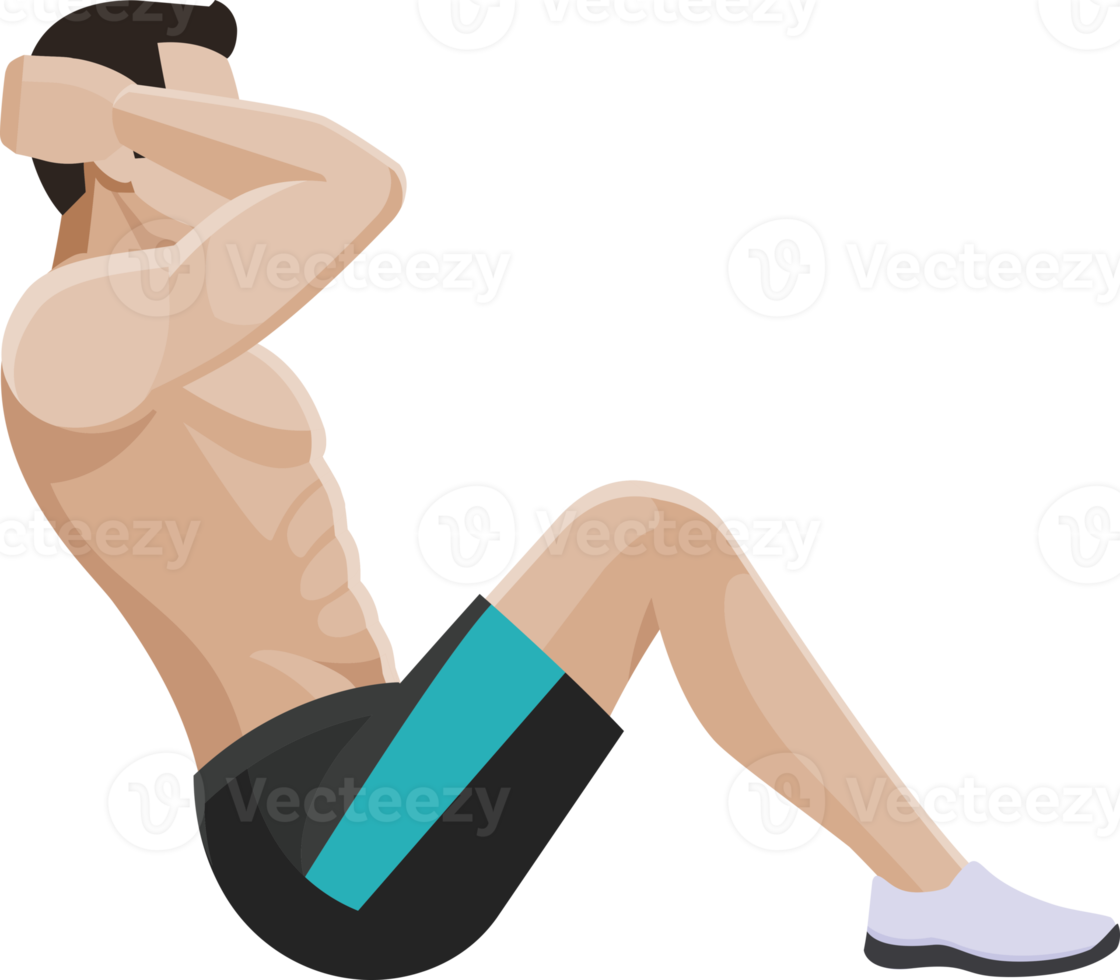 weight exercises people flat color png
