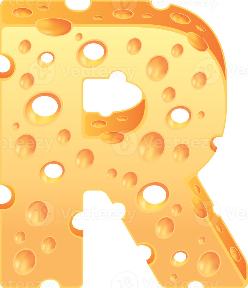 conjunto de alfabeto de queso estilo de letra png