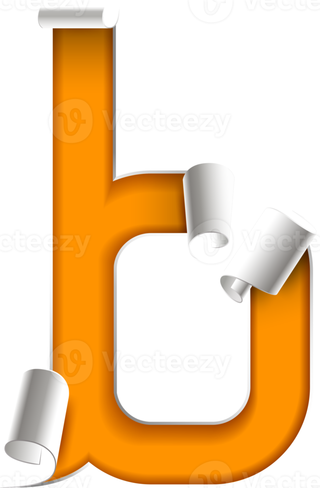 Alphabet paper cut color font png