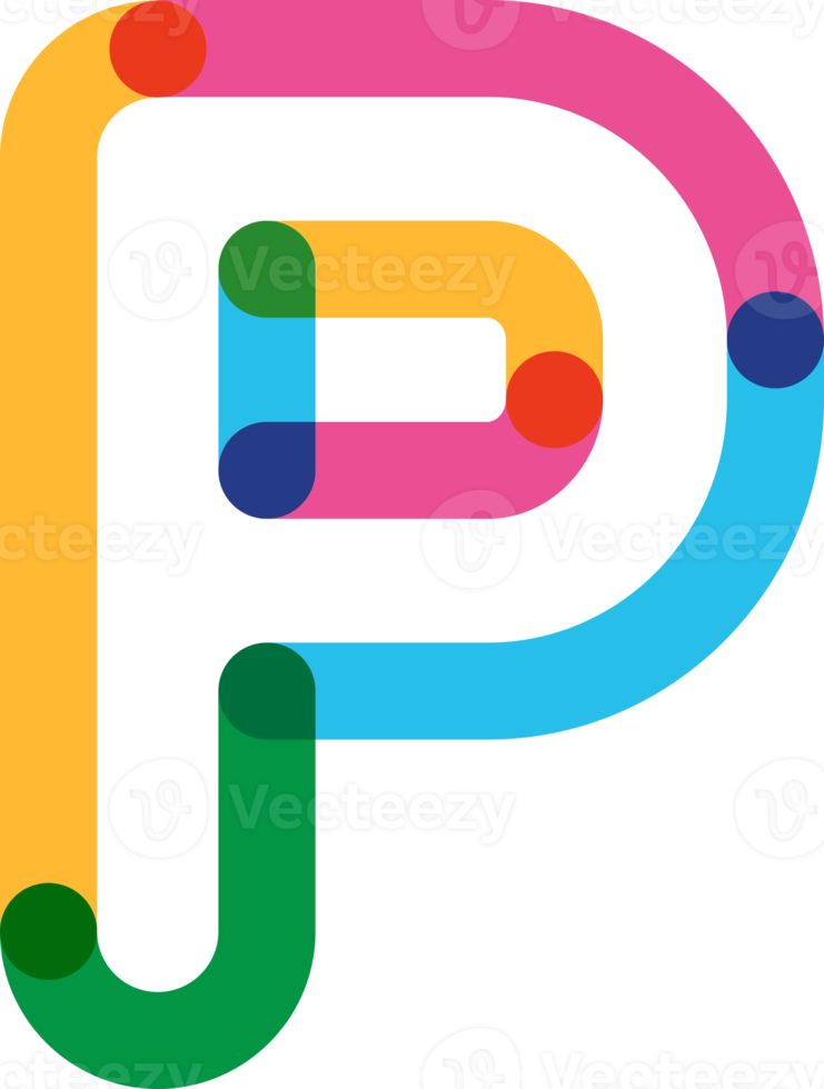 Alphabet line transparent color font style png