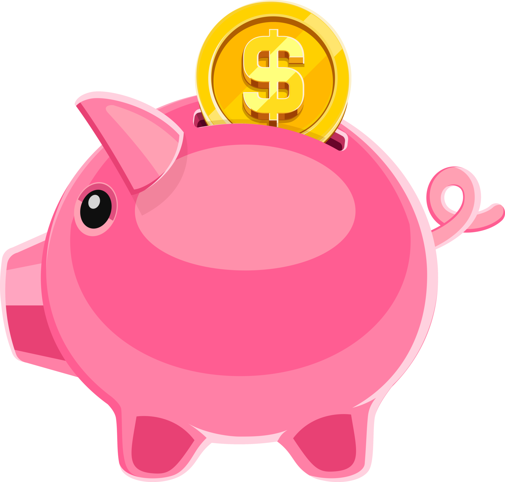 piggy bank flat color 18923303 PNG